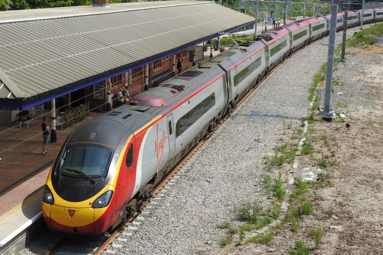Passage of Pendolino through Poulton, following Railway Line Electrification