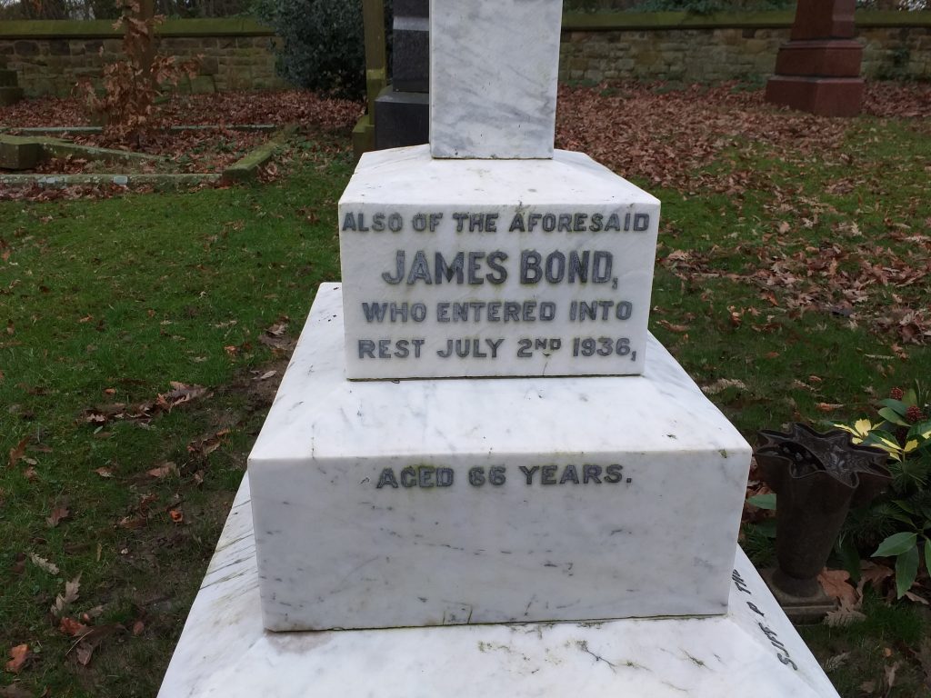 James Bond buried in Singleton Graveyard